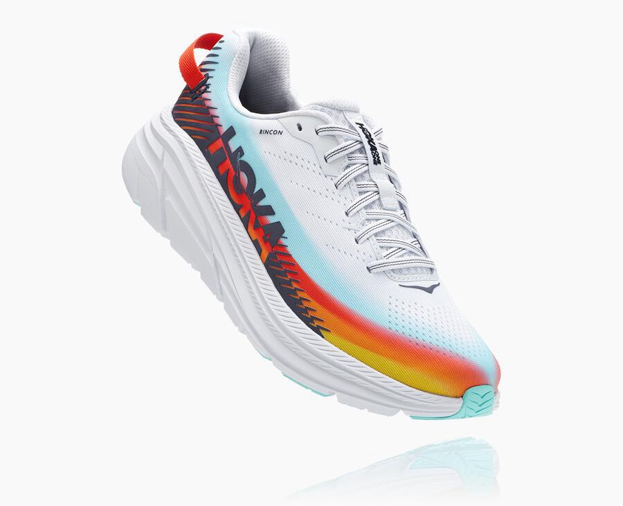 Tenis Hoka One One Feminino Branco/Azuis - Ironman Rincon 2 - 761-GRPLXQ